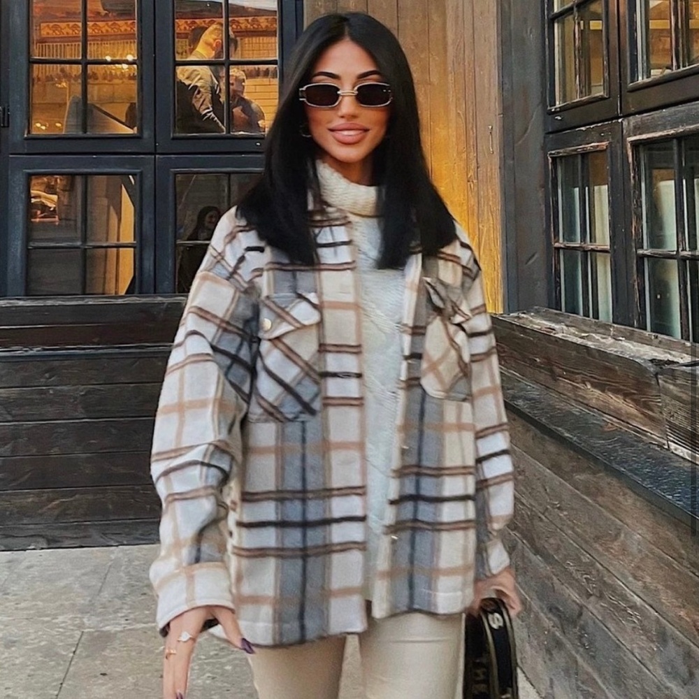 Zara Plaid Button-Up Shacket - Picture 8 of 10